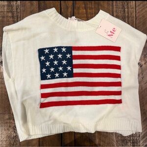 So Me Women's Sweater with American Flag Design
